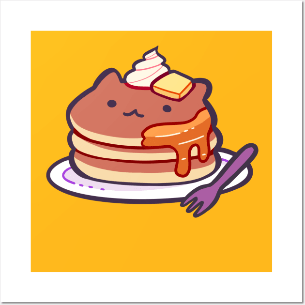 Cat Pancakes Wall Art by giraffalope